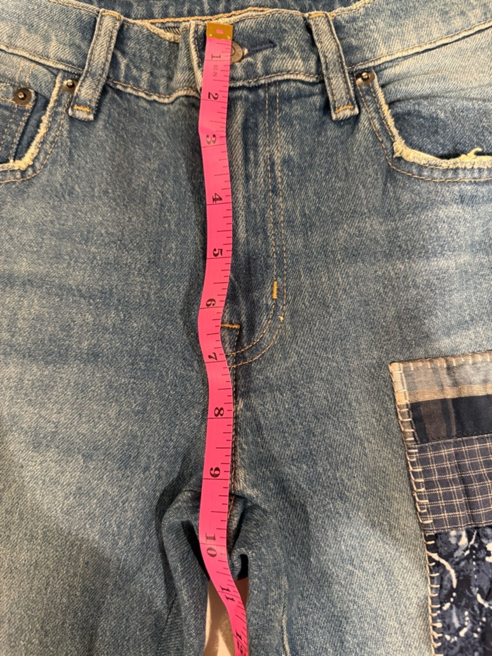 Ralph Lauren Blue Patchwork Straight Leg Jeans NWT Size 2 - Picture 8 of 9